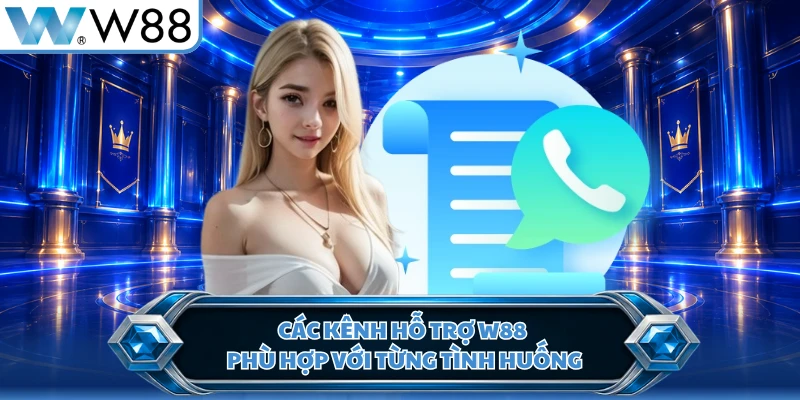 Các kênh hỗ trợ W88 phù hợp với từng tình huống