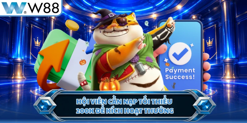 Hội viên cần nạp tối thiểu 200K để kích hoạt thưởng