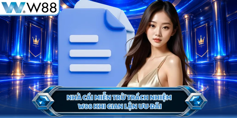 Nhà cái miễn trừ trách nhiệm W88 khi gian lận ưu đãi